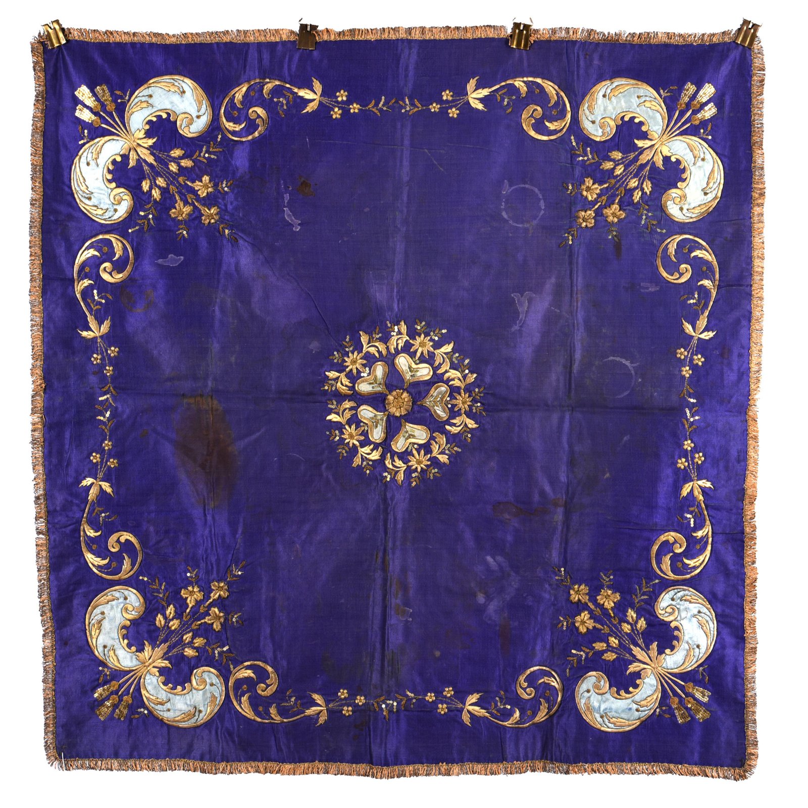 Antique Ottoman Gilt-Embroidered Silk Bohça
